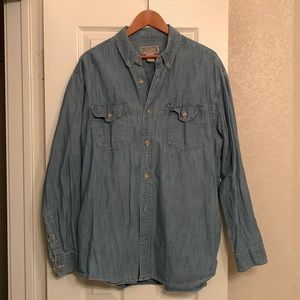 Duluth vintage denim chambray work shirt preowned XL